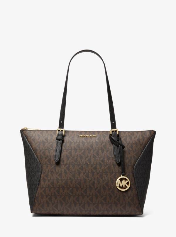 Damske Prenosná Taška Michael Kors Coraline Large Two-Tone Logo Hnede Viacfarebný - Kabelky Michael Kors Levně | RNEDH-7918